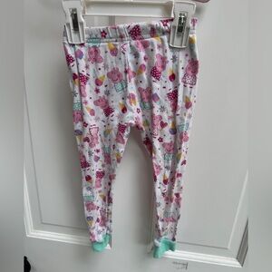 Peppa Pig 3T Girls Pink and White Ice Cream Pajama Bottoms Pants